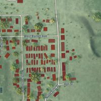 Second close-up of the map of Doniphan, Nebraska print showing more streets and buildings