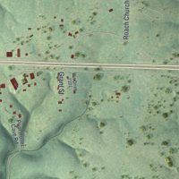 Second close-up of the map of Doolittle, Missouri print showing more streets and buildings