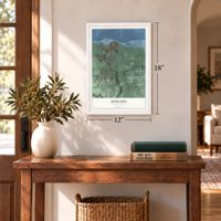 Dorado, Puerto Rico map, 12 x 18 inch print in a white frame in an entryway