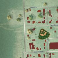 Second close-up of the map of Dorchester, Nebraska print showing more streets and buildings
