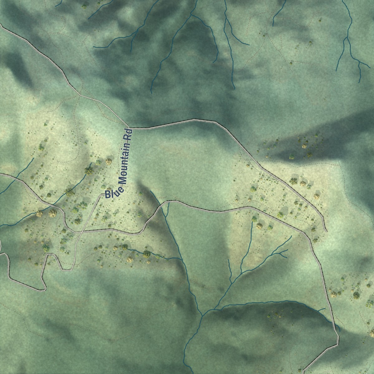 Second close-up of the map of Dorena, Oregon print showing more streets and buildings