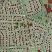 Second close-up of the map of Dorneyville, Pennsylvania print showing more streets and buildings