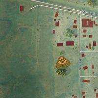 Second close-up of the map of Dorrance, Kansas print showing more streets and buildings