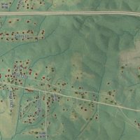 Second close-up of the map of Dorsey, Mississippi print showing more streets and buildings