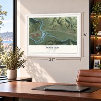 Dotsero, Colorado map, 18 x 24 inch print in a white frame in a home office