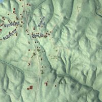 Second close-up of the map of Double Springs, Alabama print showing more streets and buildings