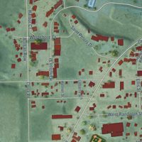 Second close-up of the map of Douglas, Michigan print showing more streets and buildings