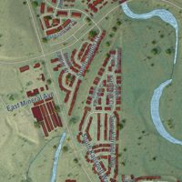 Second close-up of the map of Dove Valley, Colorado print showing more streets and buildings