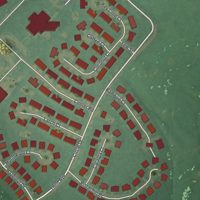 Second close-up of the map of Dover Base Housing, Delaware print showing more streets and buildings