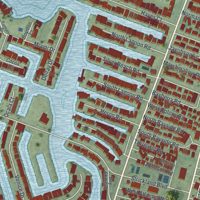 Second close-up of the map of Dover Beaches North, New Jersey print showing more streets and buildings