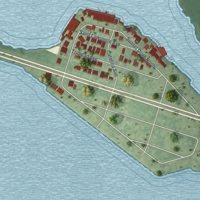 Second close-up of the map of Dover Beaches South, New Jersey print showing more streets and buildings