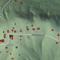 Second close-up of the map of Dover Hill, Indiana print showing more streets and buildings