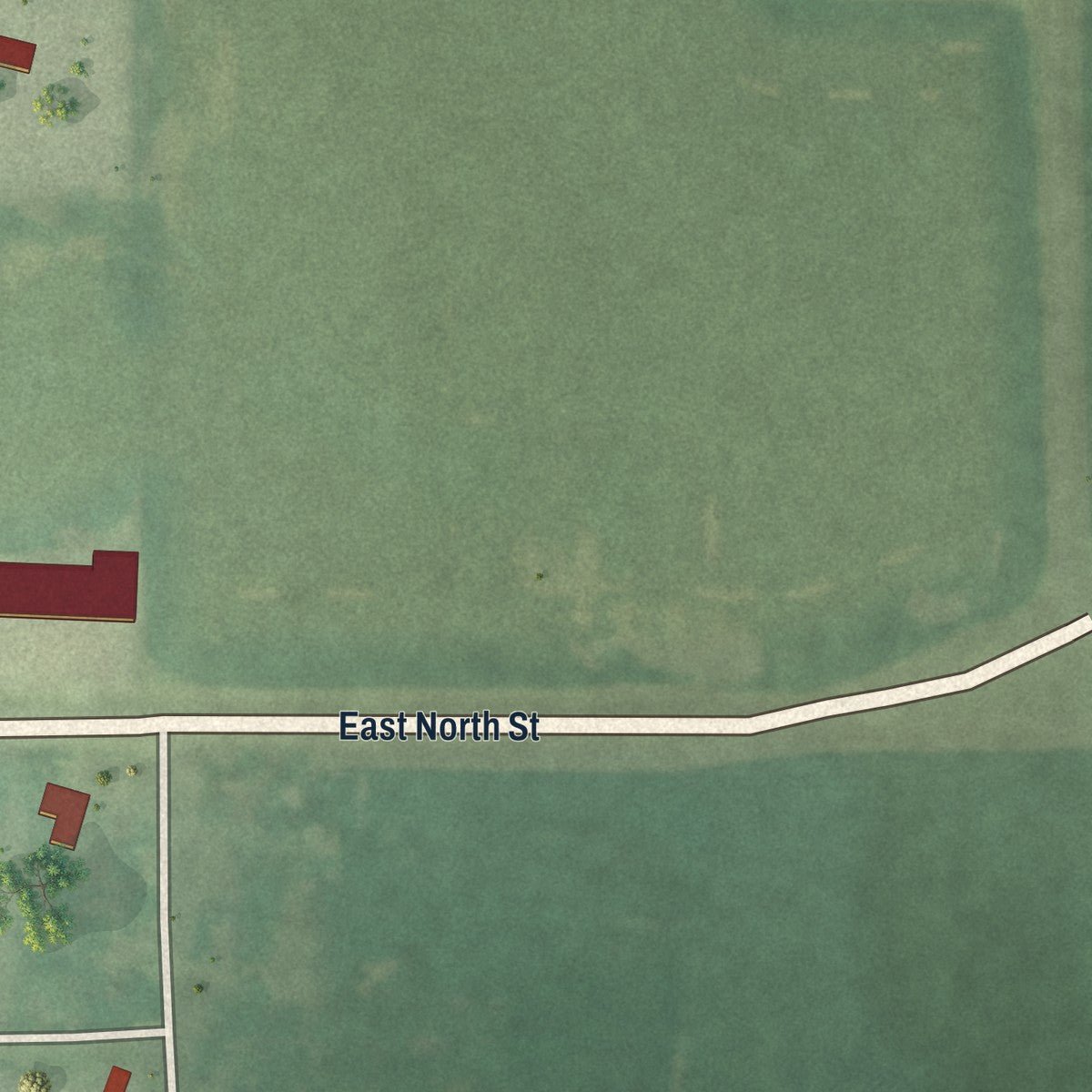 Second close-up of the map of Dover, Illinois print showing more streets and buildings