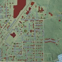 Second close-up of the map of Dowagiac, Michigan print showing more streets and buildings