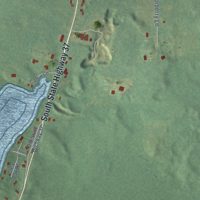 Second close-up of the map of Dowling, Michigan print showing more streets and buildings