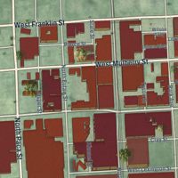 Second close-up of the map of Downtown, Maryland print showing more streets and buildings