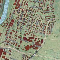 Second close-up of the map of Downtown Memphis, Tennessee print showing more streets and buildings
