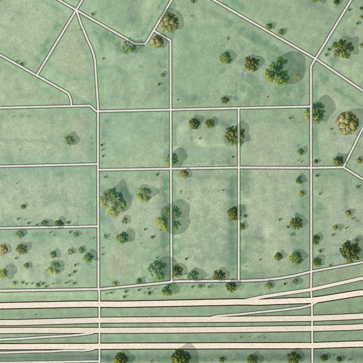 Second close-up of the map of Downtown West, Minnesota print showing more streets and buildings