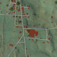 Second close-up of the map of Doyle, Tennessee print showing more streets and buildings