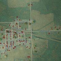 Second close-up of the map of Doylestown, Wisconsin print showing more streets and buildings