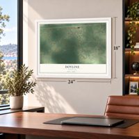 Doyline, Louisiana map, 18 x 24 inch print in a white frame in a home office