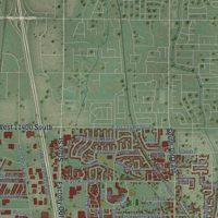Second close-up of the map of Draper, Utah print showing more streets and buildings