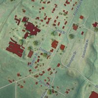 Second close-up of the map of Drayton, South Carolina print showing more streets and buildings