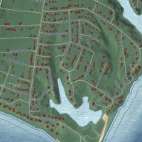 Second close-up of the map of Drum Point, Maryland print showing more streets and buildings