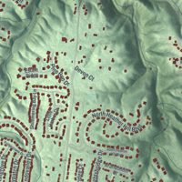 Second close-up of the map of Dry Run, Ohio print showing more streets and buildings
