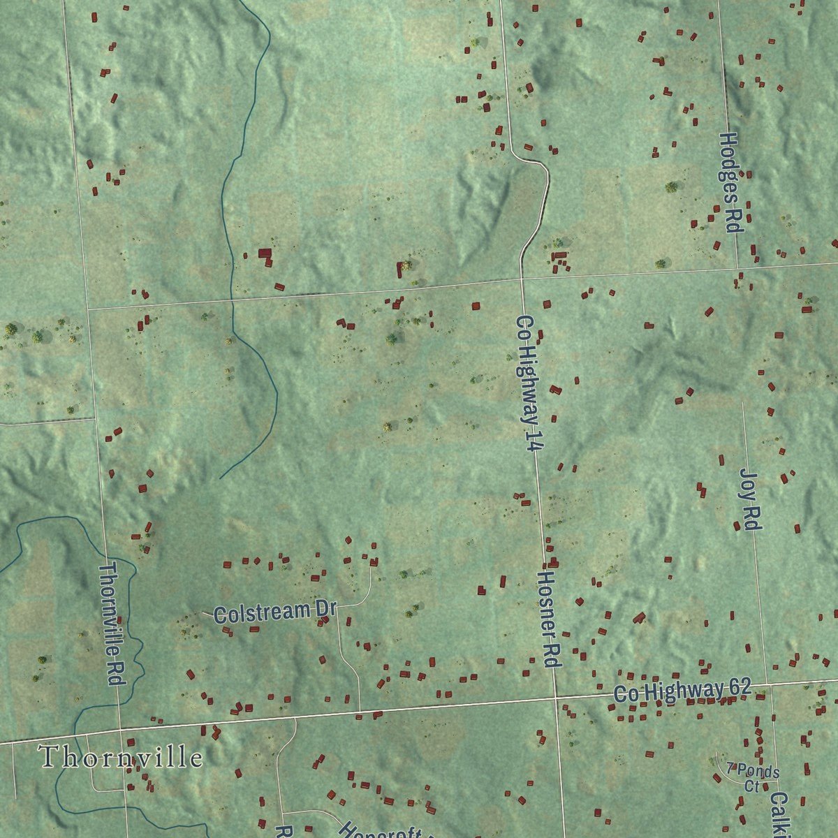 Second close-up of the map of Dryden, Lapeer County, Michigan print showing more streets and buildings