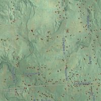 Second close-up of the map of Dryden, Lapeer County, Michigan print showing more streets and buildings