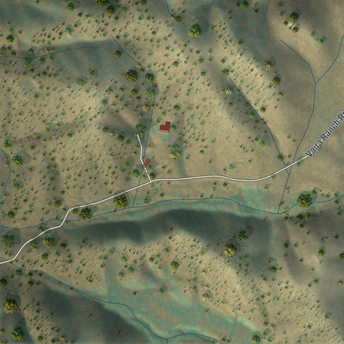 Second close-up of the map of Drytown, California print showing more streets and buildings