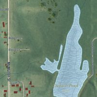 Second close-up of the map of Dubach, Louisiana print showing more streets and buildings