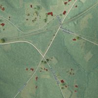 Second close-up of the map of Dubberly, Louisiana print showing more streets and buildings