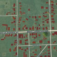 Second close-up of the map of Dublin, Indiana print showing more streets and buildings