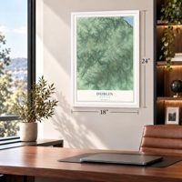 Dublin, Maryland map, 18 x 24 inch print in a white frame in a home office