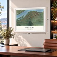 Duboistown, Pennsylvania map, 18 x 24 inch print in a white frame in a home office
