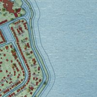 Second close-up of the map of Duck Key, Florida print showing more streets and buildings
