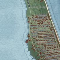 Second close-up of the map of Duck, North Carolina print showing more streets and buildings