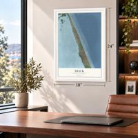 Duck, North Carolina map, 18 x 24 inch print in a white frame in a home office