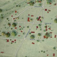 Second close-up of the map of Dudley, South Dakota print showing more streets and buildings