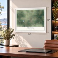 Duenweg, Missouri map, 18 x 24 inch print in a white frame in a home office