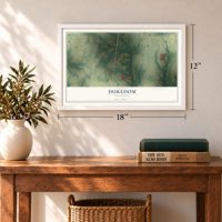 Dukedom, Tennessee map, 12 x 18 inch print in a white frame in an entryway