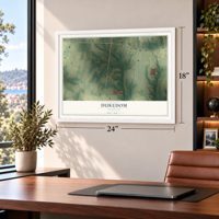 Dukedom, Tennessee map, 18 x 24 inch print in a white frame in a home office
