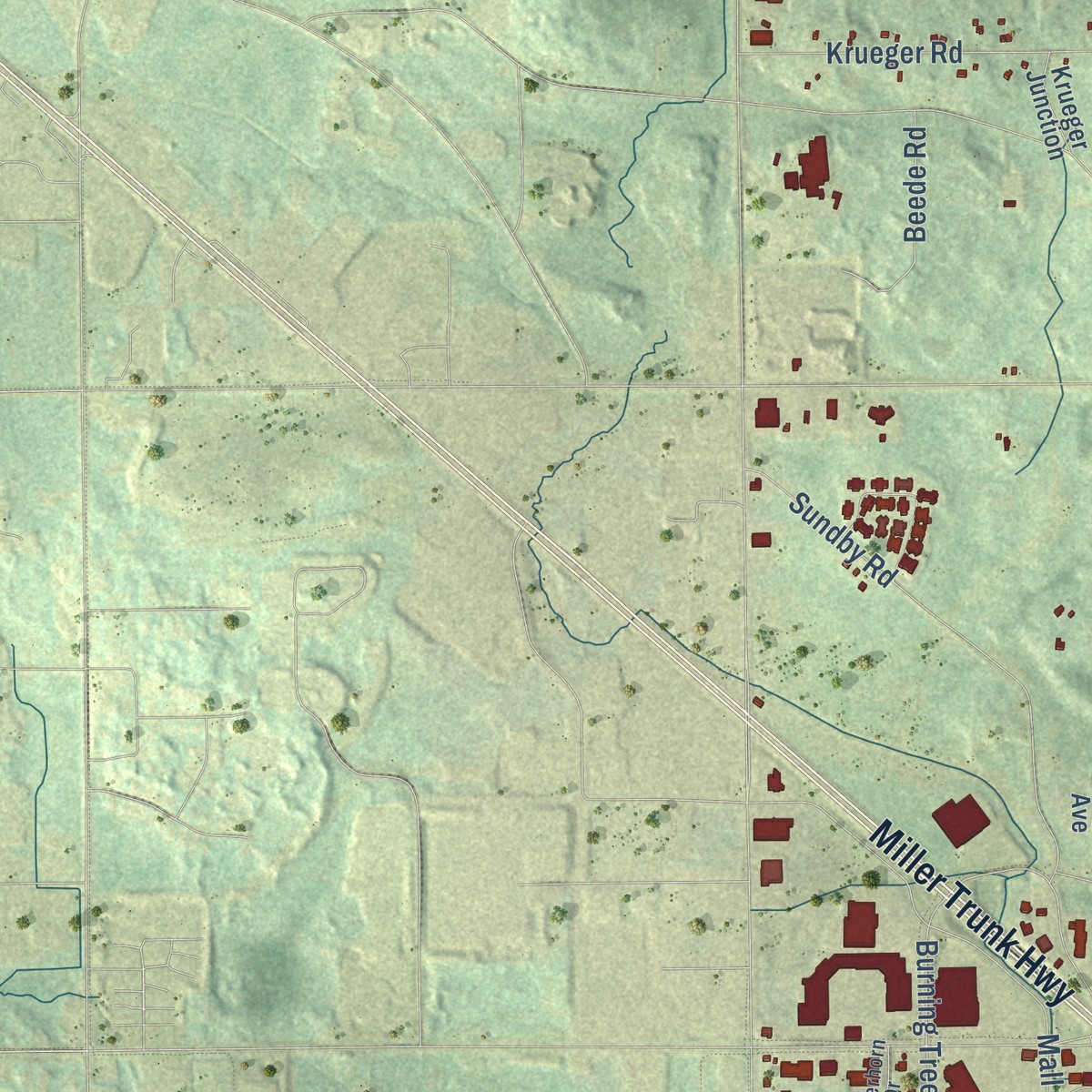 Second close-up of the map of Duluth Heights, Minnesota print showing more streets and buildings