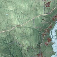 Second close-up of the map of Duluth, Minnesota print showing more streets and buildings