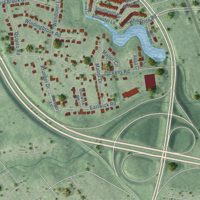 Second close-up of the map of Dumbarton, Virginia print showing more streets and buildings