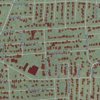 Second close-up of the map of Dumont, New Jersey print showing more streets and buildings