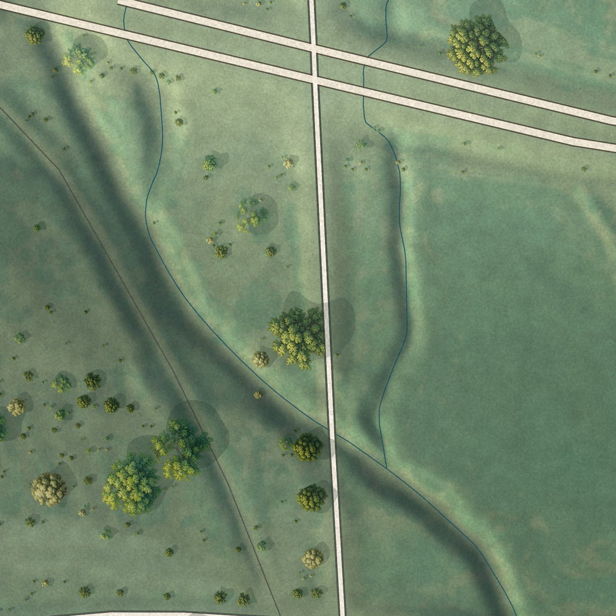 Second close-up of the map of Dunbar, Nebraska print showing more streets and buildings