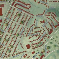 Second close-up of the map of Dunean, South Carolina print showing more streets and buildings